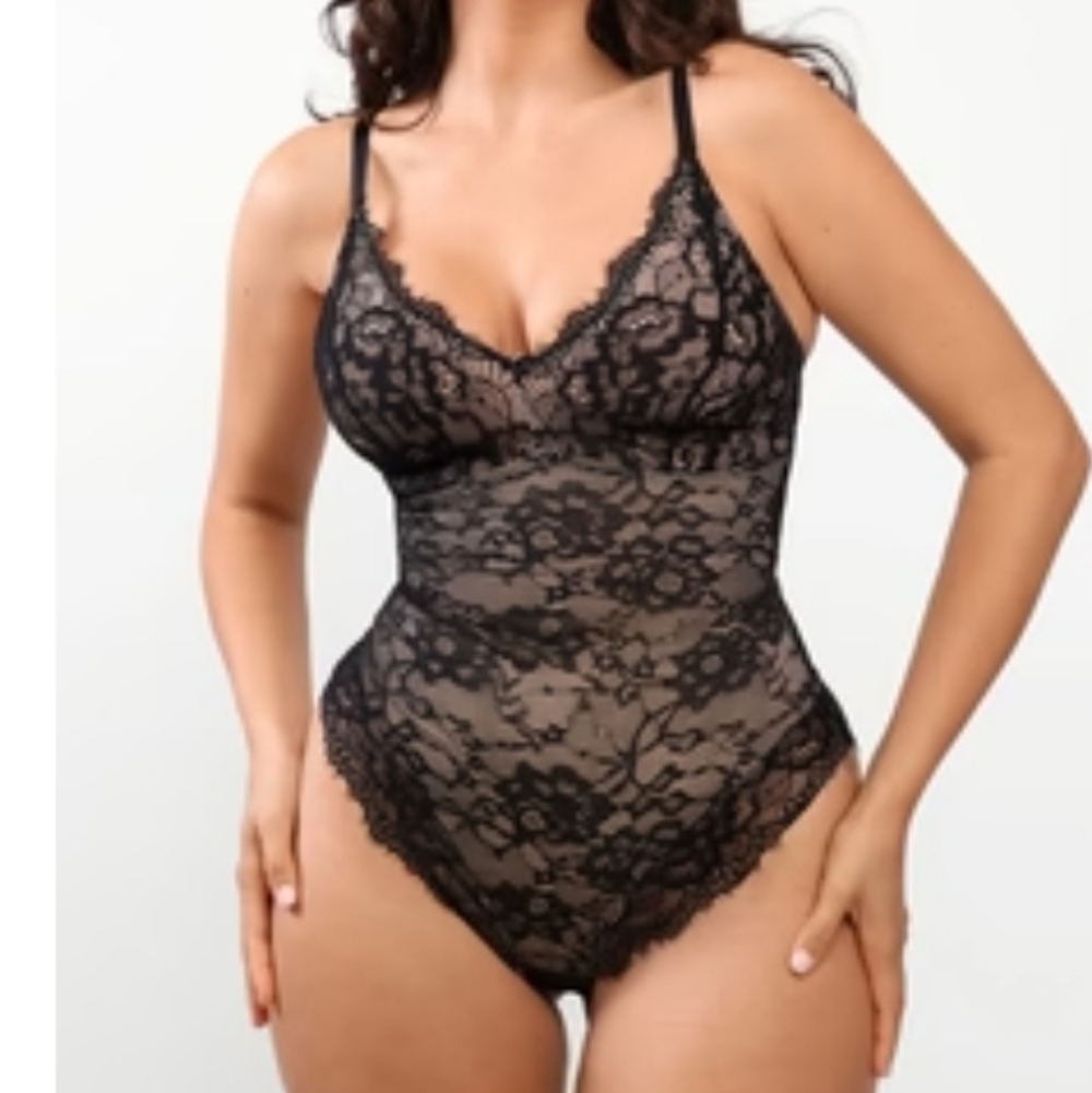 Elegant Black Lace Bodysuit